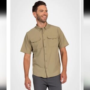 KYODAN | Men's Gravel Erie Ripstop Button Down Short Sleeved Hiking Shirt